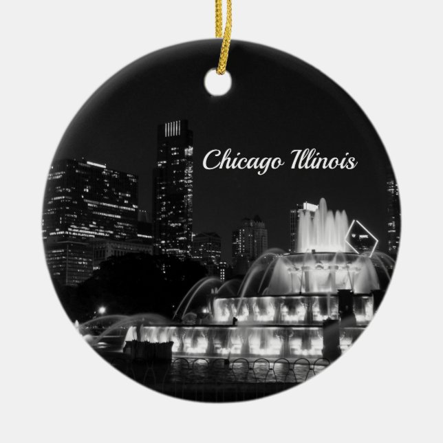 Chicago Grant Park Grayscale Ornement Souvenir (Devant)