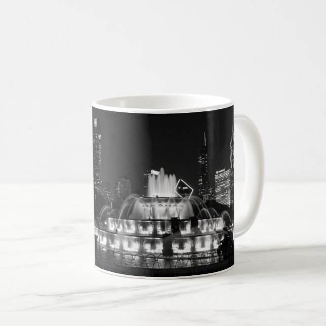 Chicago Grant Park Grayscale Tasse (VorderseiteRechts)