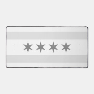Chicago Grau-Weiße Flagge Schreibtischunterlage