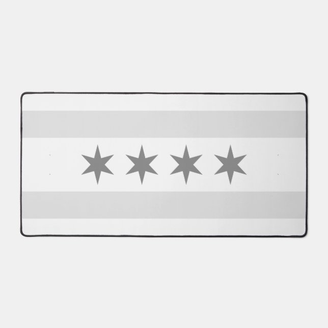 Chicago Gray and White flag Schreibtischunterlage (Vorderseite)