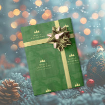 Chicago Green Gold Frohe Weihnachten Geschenkpapie