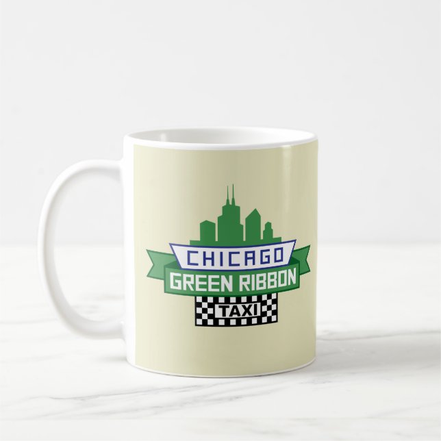 Chicago Green Ribbon Taxi Logo - Fan Art Kaffeetasse (Links)