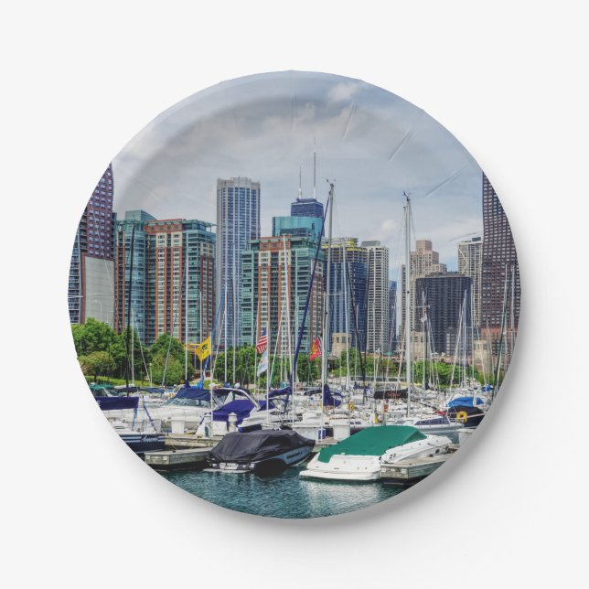 Chicago Harbor Pappteller (Vorderseite)