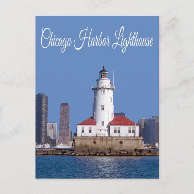 Chicago Harbour Lighthouse, Chicago Illinois USA Postkarte (Vorderseite)
