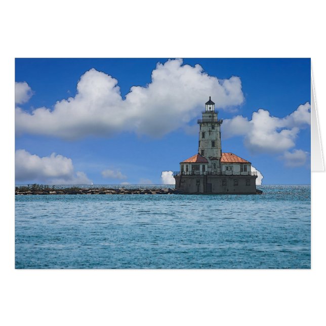 Chicago Harbour Lighthouse Painterly (Vorderseite (Horizontal))