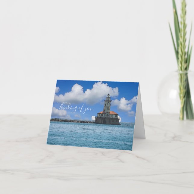 Chicago Harbour Lighthouse Painterly Card Karte (Vorderseite)
