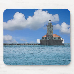 Chicago Harbour Lighthouse Painterly Mousepad
