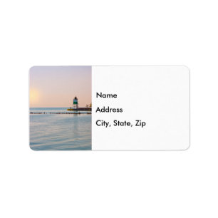 Chicago Harbour Southeast Lighthouse Adresse Label Adressaufkleber