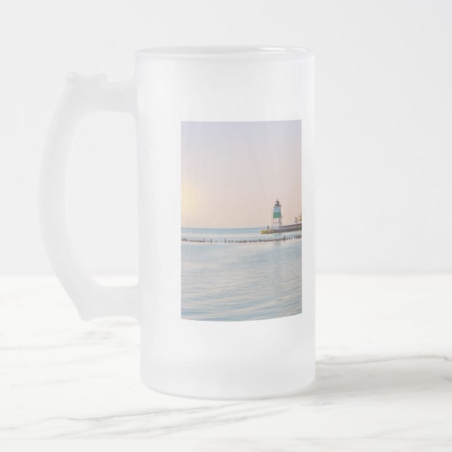 Chicago Harbour Southeast Lighthouse Mattglas Bierglas (Links)