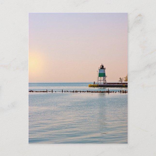 Chicago Harbour Southeast Lighthouse Postkarte (Vorderseite)