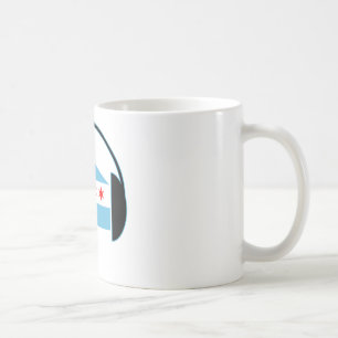 Chicago-Haus-Flaggen-Kopfhörer Kaffeetasse