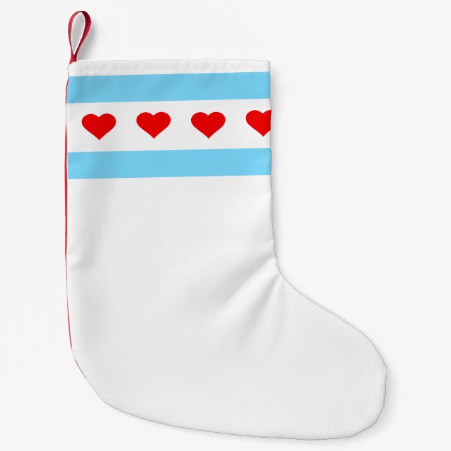 Chicago-Herz-Flaggen-WeihnachtsStrumpf Kleiner Weihnachtsstrumpf (Vorderseite)