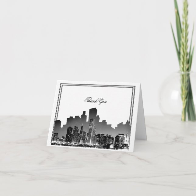 Chicago Hochzeit in Urlaubsort Vielen Dank Dankeskarte (Vorderseite)
