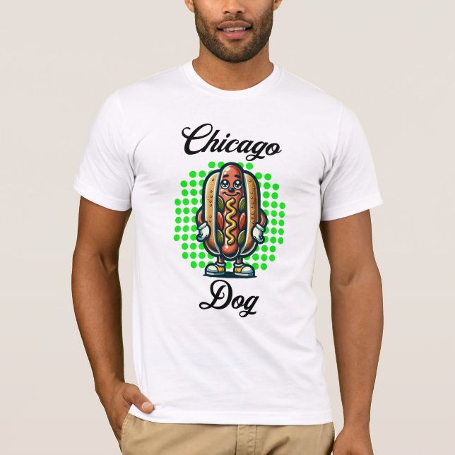 Chicago Hot Dog Retro Pop Art T-Shirt (Vorderseite)