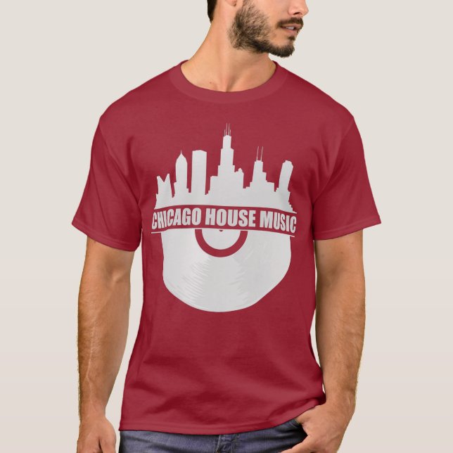 Chicago House Music Chicago Skyline EDM DJ House T-Shirt (Vorderseite)