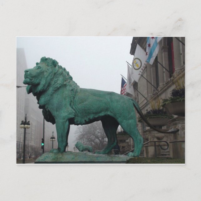 Chicago Icons, Art Institute Lion Postkarte (Vorderseite)