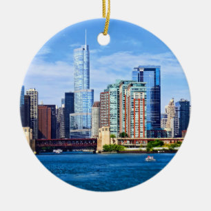 Chicago IL - Aussicht Vom Lake Michigan Keramik Ornament