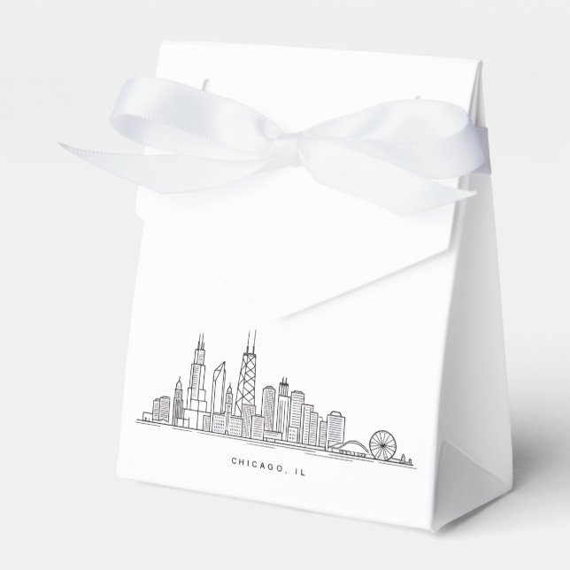 Chicago IL Cityscape Illustration Geschenkschachtel (Vorderseite)