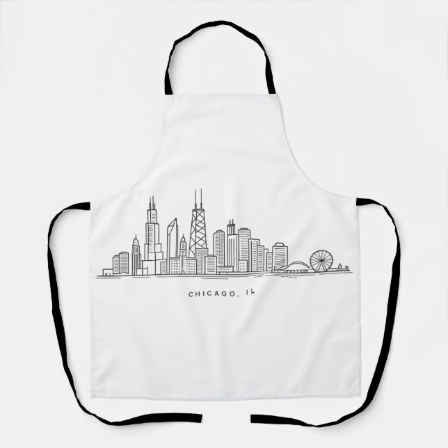 Chicago IL Cityscape Illustration Schürze (Vorderseite)