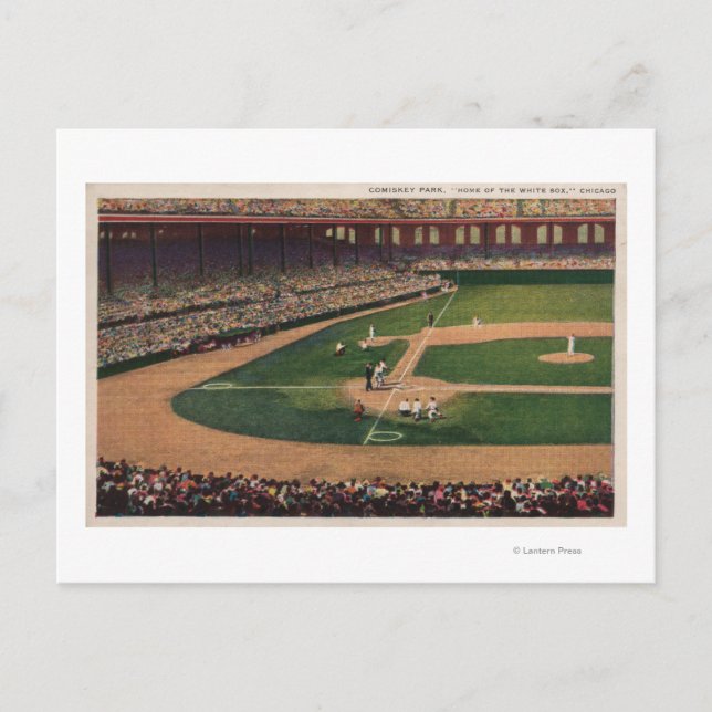 Chicago, IL - Comiskey Park, Zuhause Plate, Baseba Postkarte (Vorderseite)