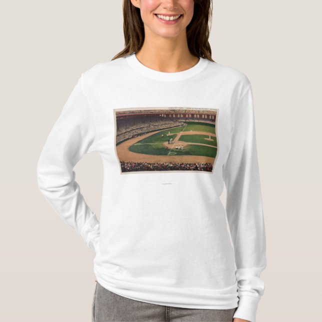 Chicago, IL - Comiskey Park, Zuhause-Platte, T-Shirt (Vorderseite)