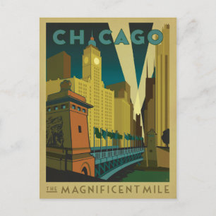 Chicago, IL - Die prächtige Meile Postkarte
