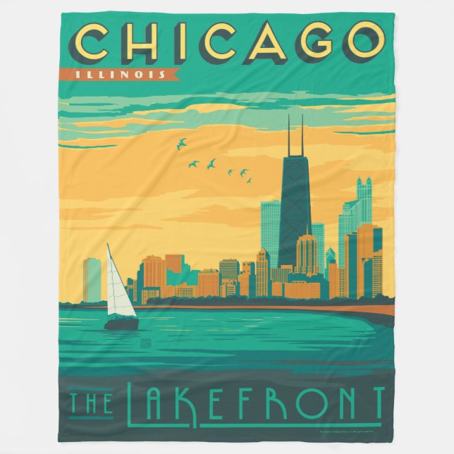 Chicago, IL - Genießen Sie das Seeufer Fleecedecke (Vorderseite)
