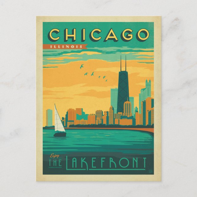 Chicago, IL - Genießen Sie das Seeufer Postkarte (Vorderseite)