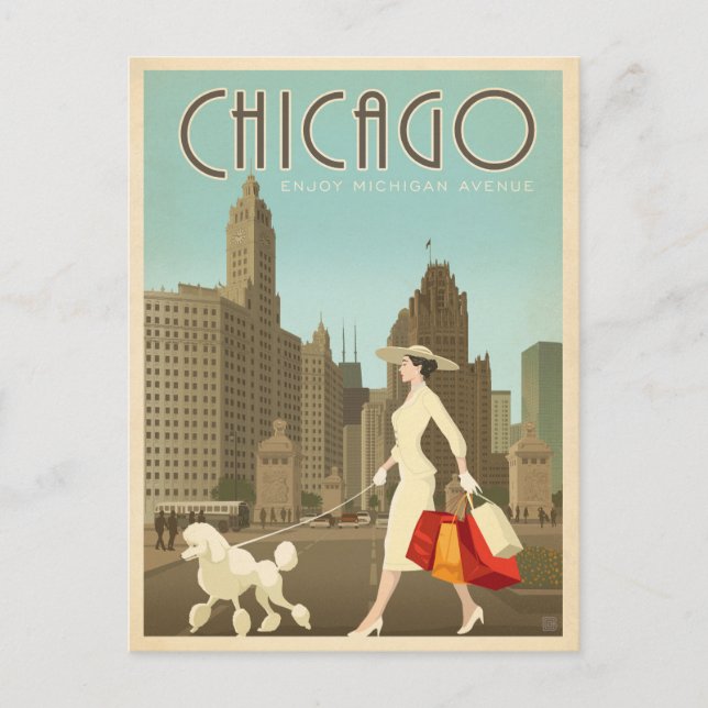 Chicago, IL - Genießen Sie die Michigan Avenue Postkarte (Vorderseite)