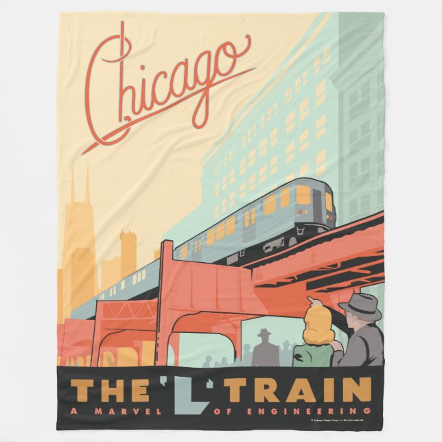 Chicago, IL - 'L' Zug Fleecedecke (Vorderseite)