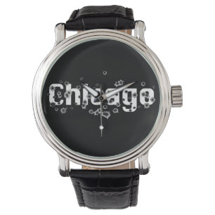 Chicago IL Mafia History Boss Gunshots Holes Sign Armbanduhr