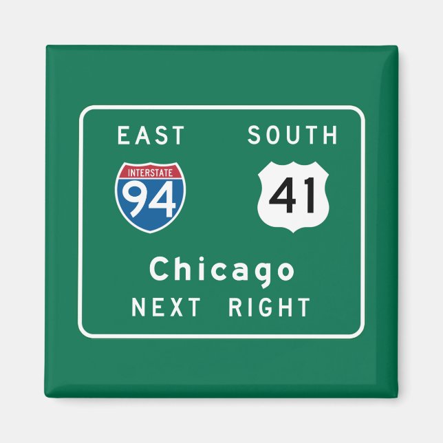 Chicago, IL Road Sign Magnet (Vorne)