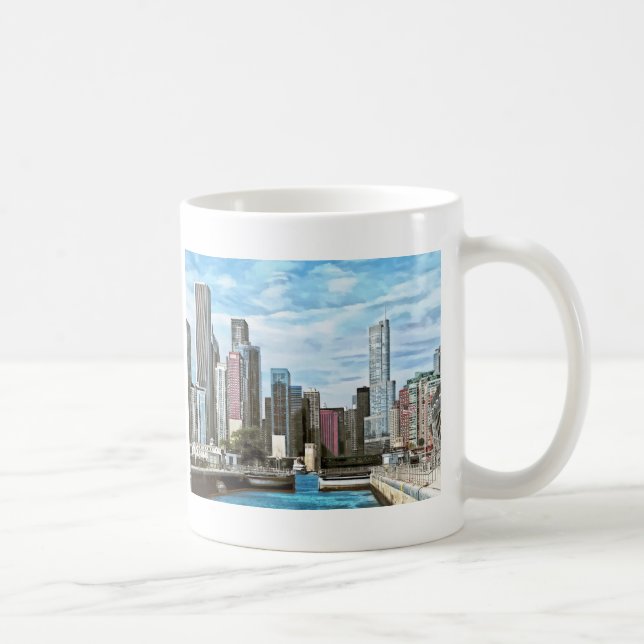 Chicago IL - Schleuse Chicago Harbour Kaffeetasse (Rechts)