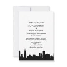 Chicago Il Skyline Cityscape Faire-part de mariage
