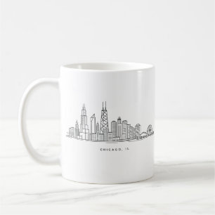 Chicago IL Stadtansicht Illustration Kaffeetasse