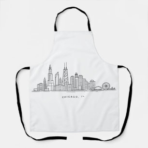 Chicago IL Stadtlandschaft Illustration Schürze