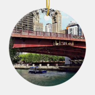 Chicago IL - Wassertaxi unter Columbus Dr. Bridge Keramik Ornament
