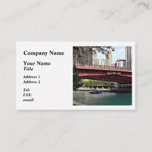 Chicago IL - Wassertaxi unter Columbus Dr. Bridge Visitenkarte