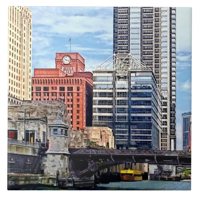Chicago IL - Wassertaxi unter der Lyric Opera Fliese (Vorderseite)