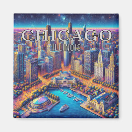 Chicago Illinois 3 Souvenir Kühlschrankmagnet