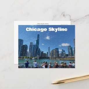 Chicago, Illinois Abstrakt Skyline Postkarte
