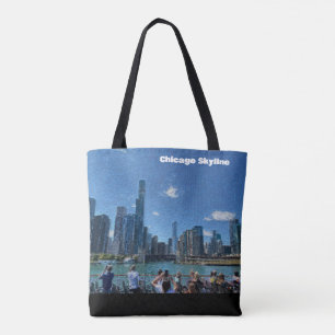 Chicago, Illinois Abstrakt Skyline Tasche