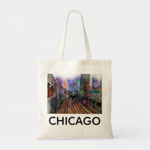 Chicago Illinois Abstrakte Stadt Tragetasche