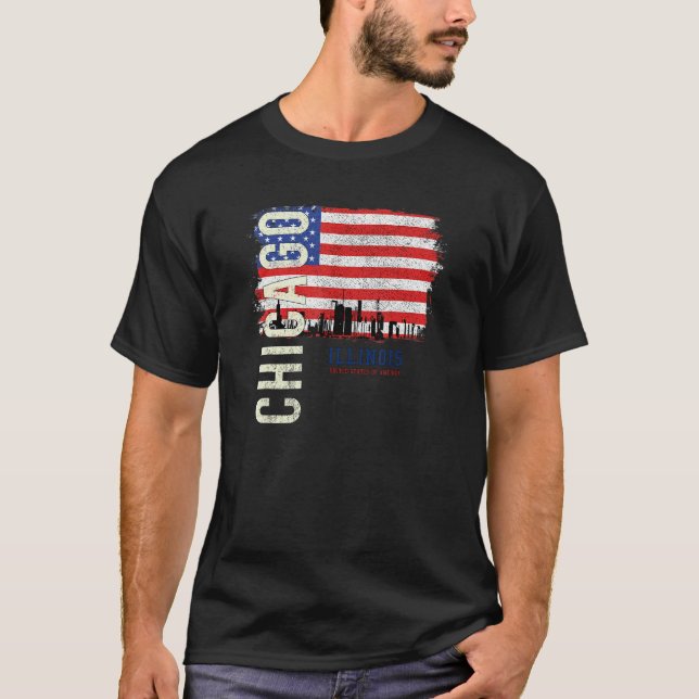 Chicago Illinois Amerika Usa T-Shirt (Vorderseite)