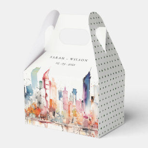 Chicago Illinois Aquarell-Landschaft-Hochzeit Geschenkschachtel