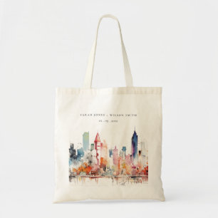 Chicago Illinois Aquarell-Landschaft-Hochzeit Tragetasche