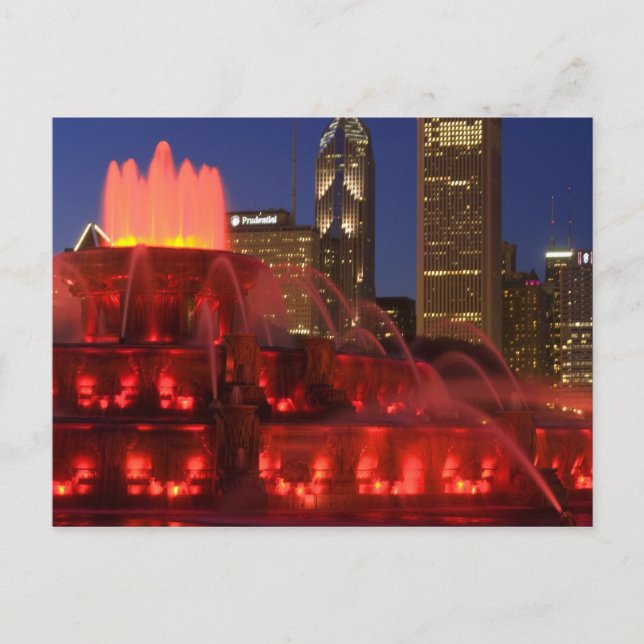Chicago, Illinois, Buckingham Fountain Postkarte (Vorderseite)