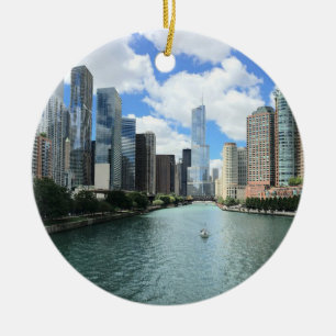 Chicago, Illinois Christmas Keepake Souvenir Keramik Ornament