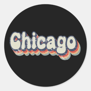 Chicago Illinois Chrome City Classic Art Runder Aufkleber