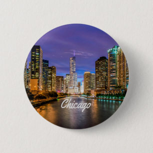 Chicago Illinois City Button
